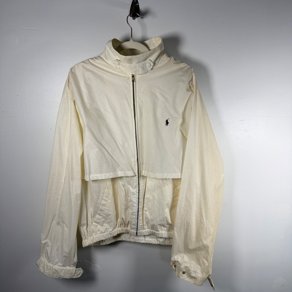 Rare Vintage Polo Ralph Lauren Harrington Jacket XL Cream White Windbreaker Coat
